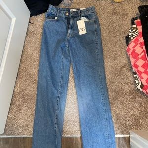 Zara Straight Leg ultra high waist jeans